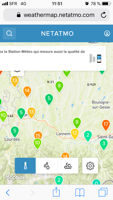 Voici les températures contrastées avec mon secteur intéressant ce site merci pour l info